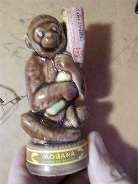 Vintage Mobana Creme De Banana Monkey Ceramic Liquor Bottle Etsy