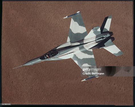 United States Air Force prototype, the YF-17, in flight over the ...