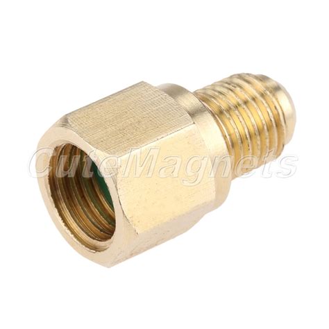 R134a Refrigerant Tank Adapter 1 2 Acme Female X 1 4 Male Flare Fitting Fm1214 744790519068 Ebay