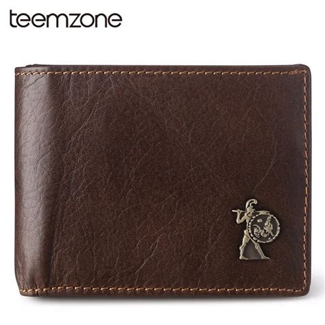 Teemzone Wallet Men Genuine Leather Roman Gladiator Wallet Vintage