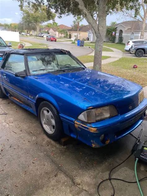 1987 Ford Mustang Convertible Blue Rwd Automatic Gt For Sale