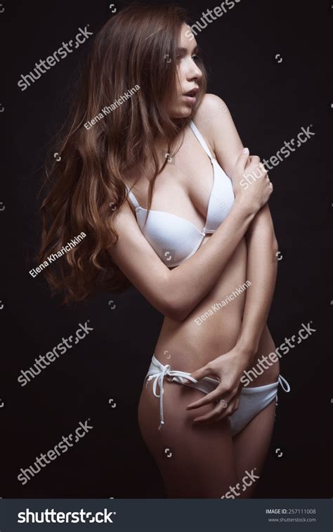 Sexy Brunette Woman Posing Lingerie Stock Photo Shutterstock