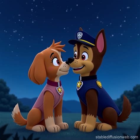 kissing chase from paw patrol Prompts | Stable Diffusion Online