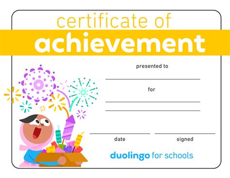 Duolingo certificate of achievement – Duolingo for Schools