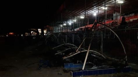 Officers Extinguish Fire At H. Dimurthala Stadium In Banda Aceh Burned ...