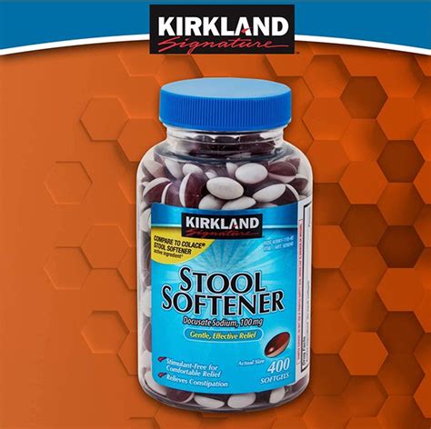 Kirkland Signature Stool Softener 100mg 400 Softgels Fast Acting Relief