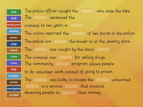 Crime And Punishment Complete Sentences English B1 Missing Word