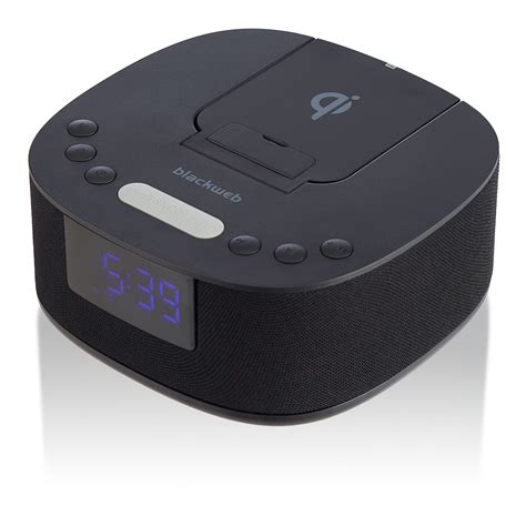 Blackweb Wireless Charging Clock Radio With Bluetooth Speaker