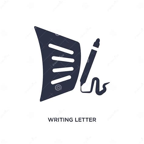 Writing Letter Icon On White Background Simple Element Illustration