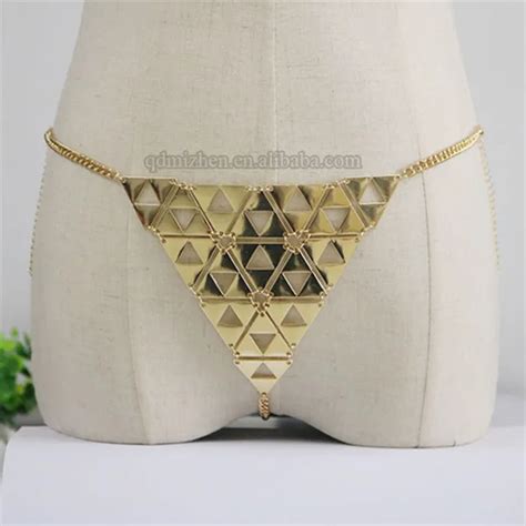 Women S Gender Rhinestone Chain Panty Sexy Bikini Triangle Tag Panty Alibaba