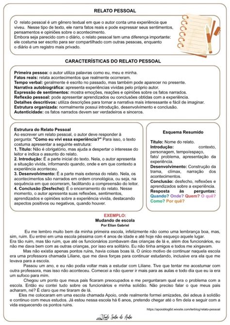 Relato Pessoal Como Fazer - Produção de Texto: Relato Pessoal - 6º ano - Tudo Sala de Aula