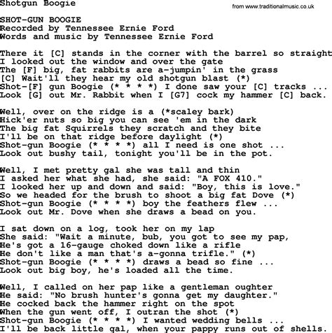 Shotgun Boogie Bluegrass Lyrics With Chords