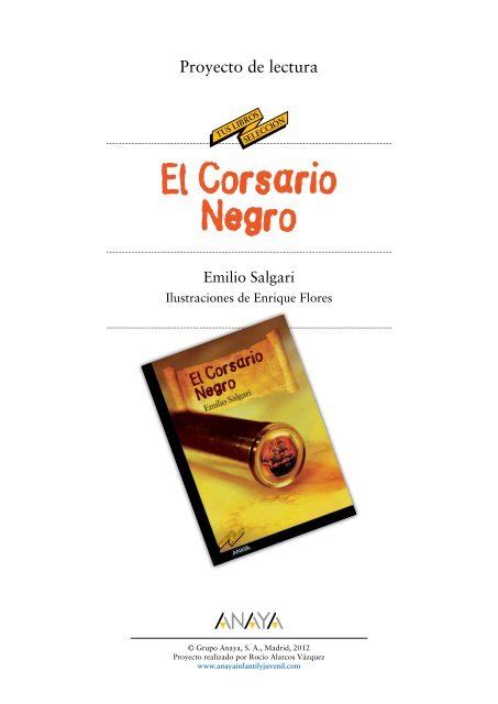 El Corsario Negro Proyecto De Lectura Anaya Infantil Y Juvenil