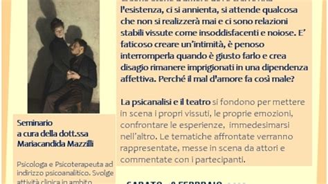 Rapporti Di Coppia Il Mal D Amore Seminario Del Ciclo Teatro E