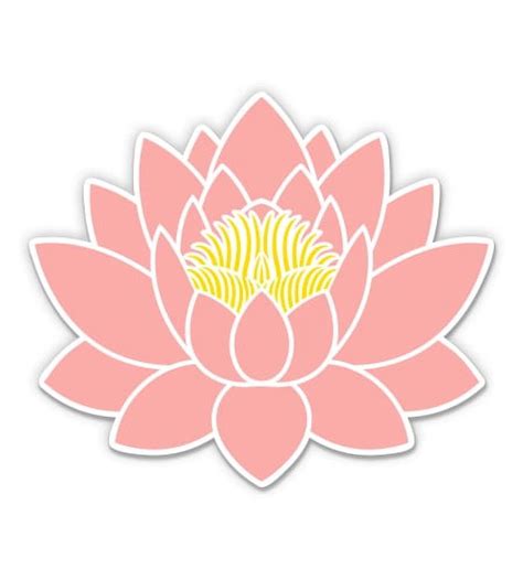 Pretty Pink Lotus Flower 12 Vinyl Sticker Waterproof Decal