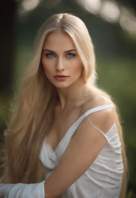 Arafed Woman With Long Blonde Hair Standing In Front Of A Window SeaArt AI