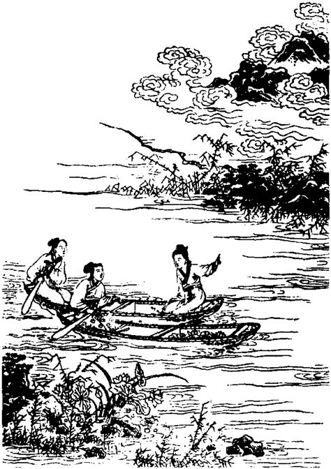 采莲简笔画采莲曲古诗配画简笔画三年级采莲曲诗配画大山谷图库