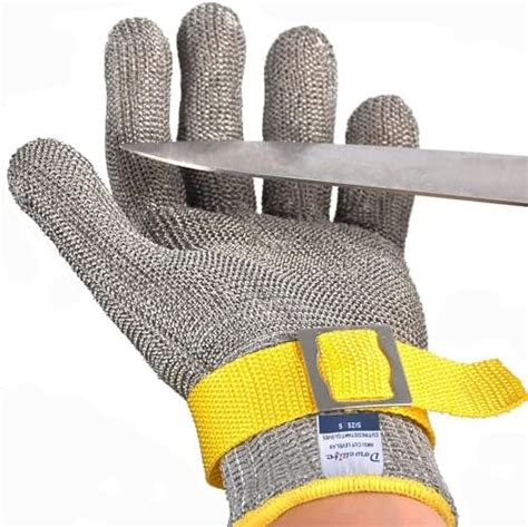 Dowellife Level 9 Cut Resistant Glove Food Grade Stainless Steel Mesh