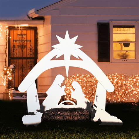 Ubesgoo Weatherproof Lawn Nativity Scene Yard Display Outdoor Nativity