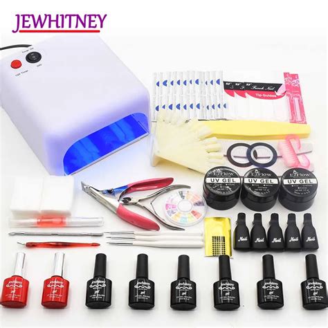 Jewhiteny 6 Color UV Gel Nail Polish Set Manicure Kits Nail Lamp Tools