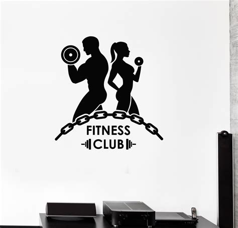 Vinyl Wall Decal Fitness Club Bodybuilding Gym Motivation Sports Mural