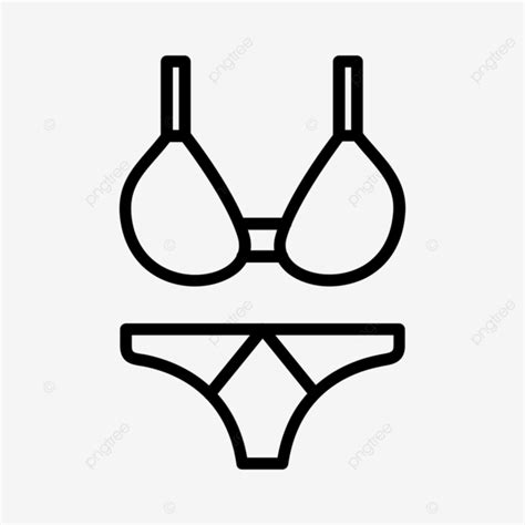 Swimsuit Line Icon Vector Beach Bikini Pool PNG And Vector With Transparent Background For