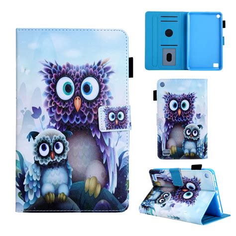 Kindle Fire 7 2017 (7th Generation)/ Fire 7 2015 (5th Generation) Kids Case, Allytech PU Leather ...