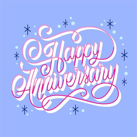 Free Vector Hand Drawn Happy Anniversary Lettering Background