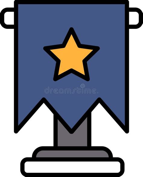 A Black and White Flag with a Star on it Stock Vector - Illustration of trophy, badge: 321152800