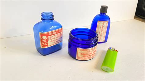 SET OF 3 Antique Vintage POISON Bottles Lot Cobalt Blue Etsy