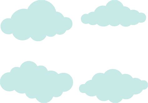 Simple Cloud Shape background. Rendering of flat round cartoon fluffy ...