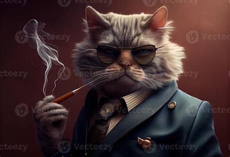 Cat Smoking Cigar