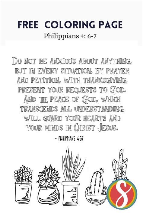 Free Philippians 4:6-7 Coloring Page — Stevie Doodles