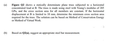 Answered Figure Q2 Shows A Statically Bartleby