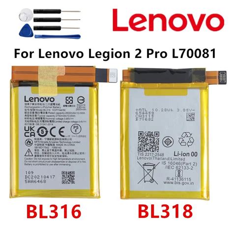 Bater A Original BL316 Para Lenovo Legion 2 Pro L70081 Bater As De Tel