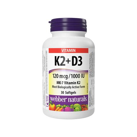 Webber Naturals Vitamin K2 D3 120mcg1000 Iu Farma City