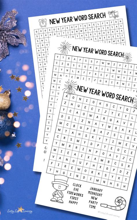 New Year Word Search Printable