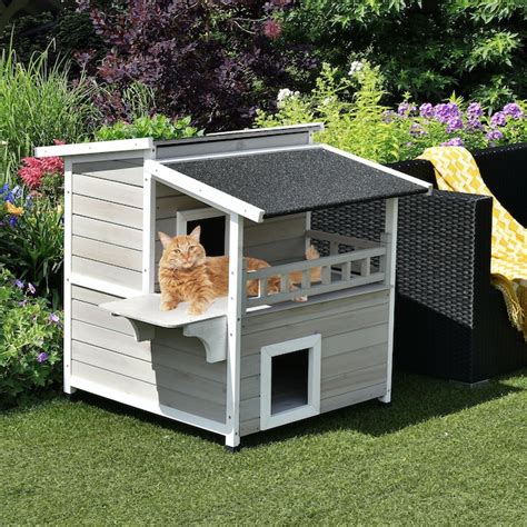 LIVIZA Wood Indoor/Outdoor Small Cat House in the Pet Houses department ...