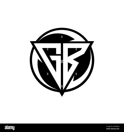 GB logo with triangle shape and circle rounded design template isolated ...