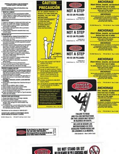 300 lb. Posting ladder Safety Labels - cityladderco.com