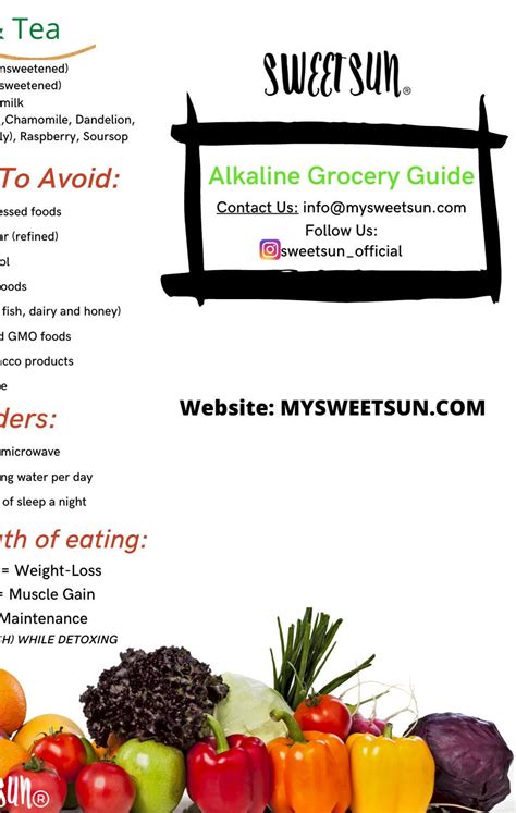 Alkaline Grocery List - Etsy