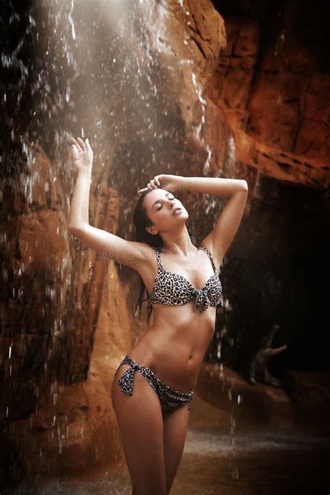 Brunette Stock Image Image Of Gorgeous Bikini Drop 16542377