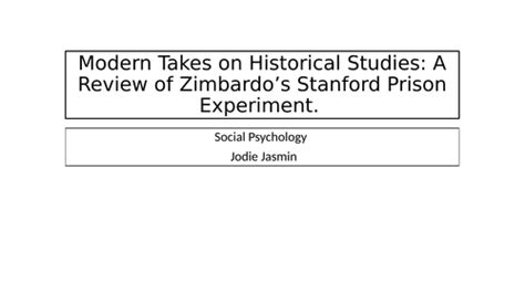 Rethinking Zimbardo's Stanford Prison Experiment | Teaching Resources