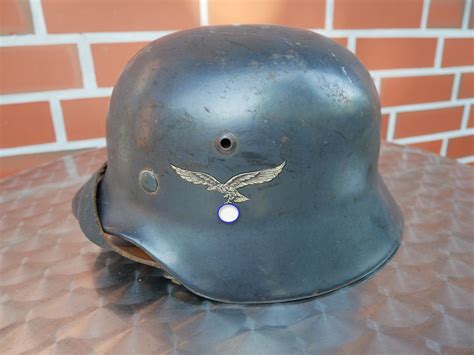 Luftwaffe Stahlhelm M Mit Zwei Emblemen Gestempelt Fl Ausb Rgt