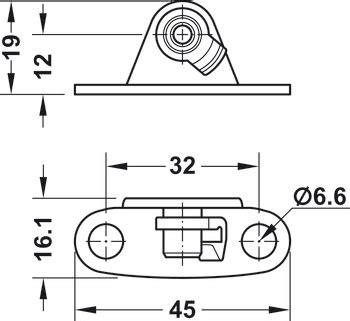 Soporte Atornillado Para Herraje Para Puertas Abatibles Y Elevables