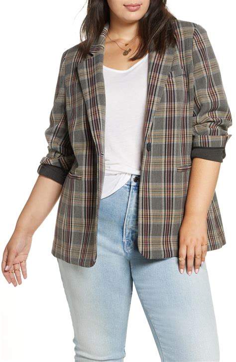 Treasure And Bond Menswear Plaid Blazer Plus Size Nordstrom Plus Size Online Shopping Coats