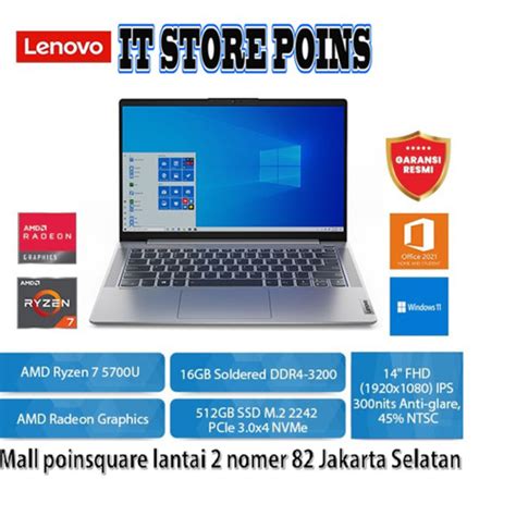 Jual Lenovo Ideapad Slim 5 14alc05 Ryzen 7 5700u 16gb 512gb Ssd 14 Fhd