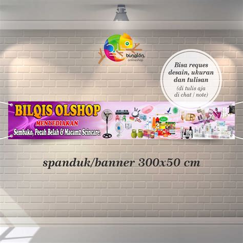 Jual Spanduk Banner Toko Olshop ATK Konter Pulsa Sembako Dll Free