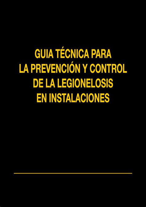 PDF Guia Tecnica Para La Prevencion Y Control De La Legionelosis En