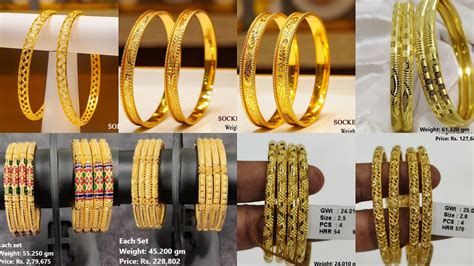 Latest Gold Bangles Designs With Weight And Price Gold Bangle